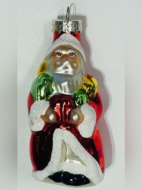 Christmas Ornament Glass Santa Claus